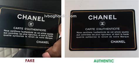 chanel authenticity card fake vs real|chanel authentication card check.